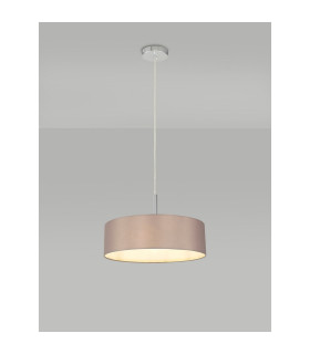Baymont Polished Chrome 5 Light E27 Single Pendant With 45cm x 15cm Faux Silk Shade Grey-2