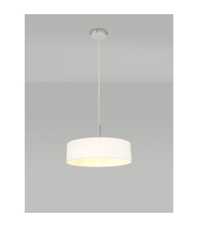 Baymont Polished Chrome 5 Light E27 Single Pendant With 45cm x 15cm Faux Silk Shade White-2