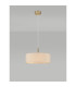 Baymont Antique Brass 5 Light E27 Single Pendant With 45cm x 15cm Faux Silk Shade Ivory Pearl/White Laminate-2
