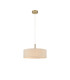 Baymont Antique Brass 5 Light E27 Single Pendant With 45cm x 15cm Faux Silk Shade Ivory Pearl/White Laminate-4