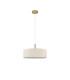 Baymont Antique Brass 5 Light E27 Single Pendant With 45cm x 15cm Faux Silk Shade Ivory Pearl/White Laminate-5