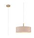 Baymont Antique Brass 5 Light E27 Single Pendant With 45cm x 15cm Dual Faux Silk Shade Nude Beige/Moonlight-1