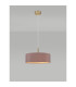 Baymont Antique Brass 5 Light E27 Single Pendant With 45cm x 15cm Dual Faux Silk Shade Taupe/Halo Gold-2