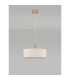 Baymont Antique Brass 5 Light E27 Single Pendant With 45cm x 15cm Faux Silk Shade Ivory Pearl/White Laminate-12
