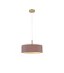 Baymont Antique Brass 5 Light E27 Single Pendant With 45cm x 15cm Dual Faux Silk Shade Taupe/Halo Gold-4