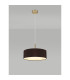 Baymont Antique Brass 5 Light E27 Single Pendant With 45cm x 15cm Faux Silk Shade Black-2