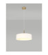 Baymont Antique Brass 5 Light E27 Single Pendant With 45cm x 15cm Faux Silk Shade White-2