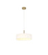 Baymont Antique Brass 5 Light E27 Single Pendant With 45cm x 15cm Faux Silk Shade White-4