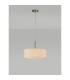 Baymont Satin Nickel 5 Light E27 Single Pendant With 45cm x 15cm Faux Silk Shade Ivory Pearl/White Laminate-2