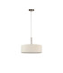 Baymont Satin Nickel 5 Light E27 Single Pendant With 45cm x 15cm Faux Silk Shade Ivory Pearl/White Laminate-5