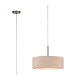 Baymont Satin Nickel 5 Light E27 Single Pendant With 45cm x 15cm Dual Faux Silk Shade Nude Beige/Moonlight-1