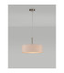 Baymont Satin Nickel 5 Light E27 Single Pendant With 45cm x 15cm Dual Faux Silk Shade Nude Beige/Moonlight-2