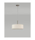 Baymont Satin Nickel 5 Light E27 Single Pendant With 45cm x 15cm Faux Silk Shade Ivory Pearl/White Laminate-12