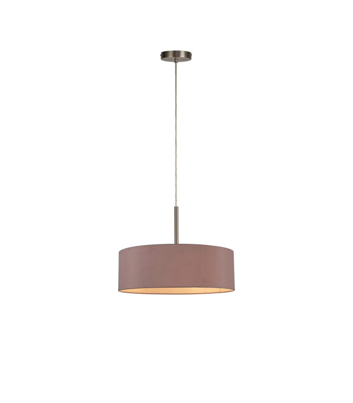 Baymont Satin Nickel 5 Light E27 Single Pendant With 45cm x 15cm Dual Faux Silk Shade Taupe/Halo Gold-4