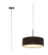 Baymont Satin Nickel 5 Light E27 Single Pendant With 45cm x 15cm Faux Silk Shade Black-1