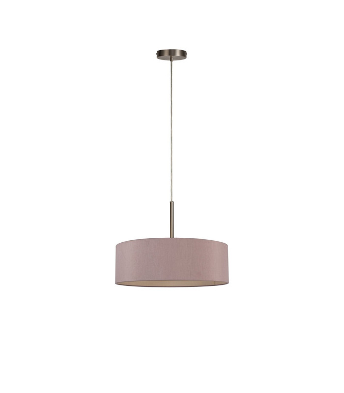 Baymont Satin Nickel 5 Light E27 Single Pendant With 45cm x 15cm Dual Faux Silk Shade Taupe/Halo Gold-5