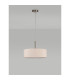 Baymont Satin Nickel 5 Light E27 Single Pendant With 45cm x 15cm Dual Faux Silk Shade Nude Beige/Moonlight-12