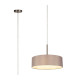 Baymont Satin Nickel 5 Light E27 Single Pendant With 45cm x 15cm Faux Silk Shade Grey-1