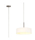 Baymont Satin Nickel 5 Light E27 Single Pendant With 45cm x 15cm Faux Silk Shade White-1