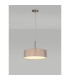 Baymont Satin Nickel 5 Light E27 Single Pendant With 45cm x 15cm Faux Silk Shade Grey-2