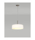 Baymont Satin Nickel 5 Light E27 Single Pendant With 45cm x 15cm Faux Silk Shade White-2