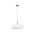 Baymont Satin Nickel 5 Light E27 Single Pendant With 45cm x 15cm Faux Silk Shade White-5