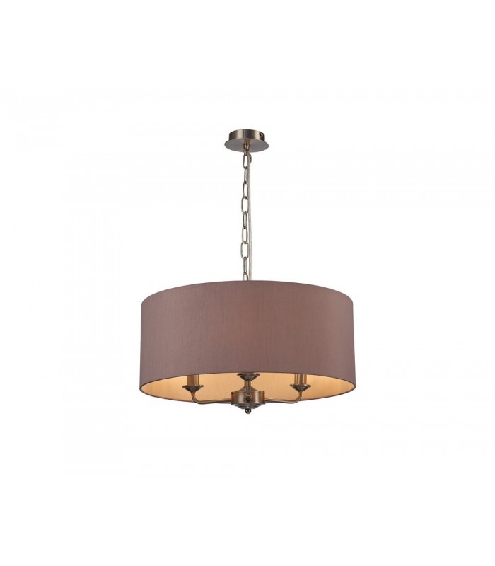 Round Cylinder, 500 x 200mm Dual Faux Silk Fabric Shade, Taupe, Halo Gold - 6