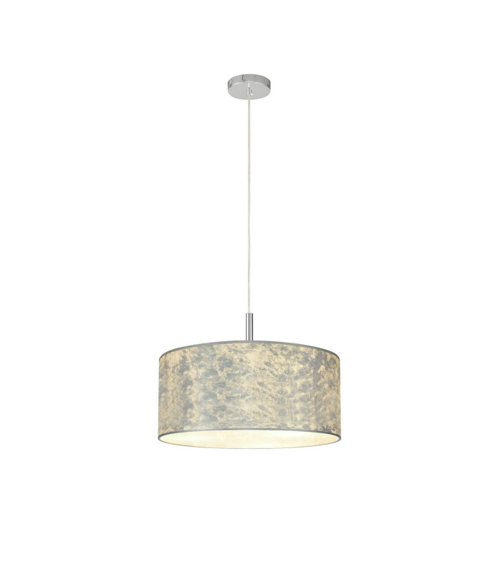 Baymont 40cm Polished Chrome 5 Light E27 Single Pendant With 50cm x 20cm Silver Leaf Shade-4