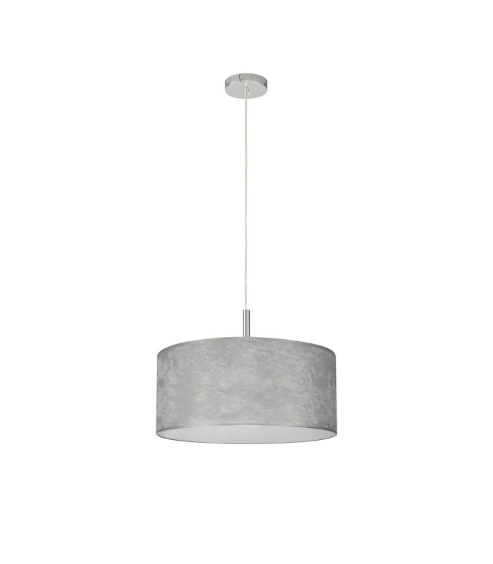 Baymont 40cm Polished Chrome 5 Light E27 Single Pendant With 50cm x 20cm Silver Leaf Shade-5