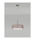 Baymont Satin Nickel 5 Light E27 Single Pendant With 45cm x 15cm Faux Silk Shade Grey-12