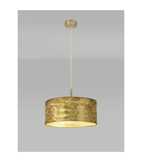Baymont 40cm Antique Brass 5 Light E27 Single Pendant With 50cm x 20cm Gold Leaf Shade-2
