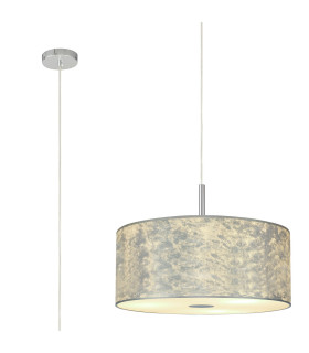 Baymont 40cm Polished Chrome 5 Light E27 Single Pendant With 50cm x 20cm Silver Leaf Shade-1