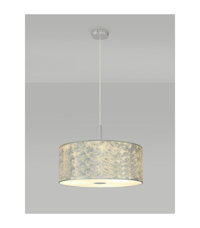 Baymont 40cm Polished Chrome 5 Light E27 Single Pendant With 50cm x 20cm Silver Leaf Shade-2