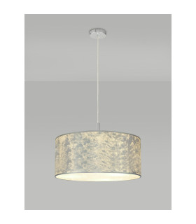 Baymont Polished Chrome 5 Light E27 Single Pendant With 60cm x 22cm Silver Leaf Shade-2