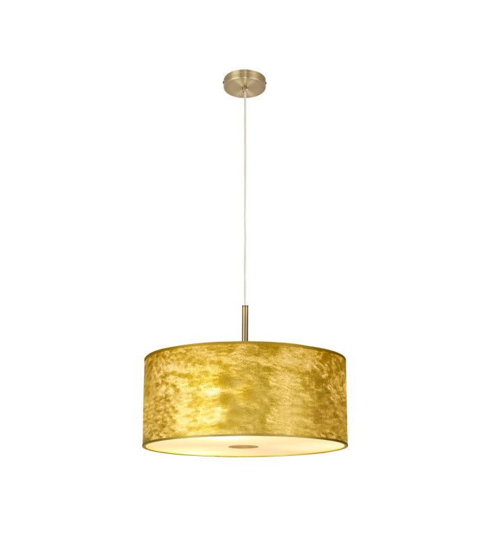 Baymont 40cm Antique Brass 5 Light E27 Single Pendant With 50cm x 20cm Gold Leaf Shade-4