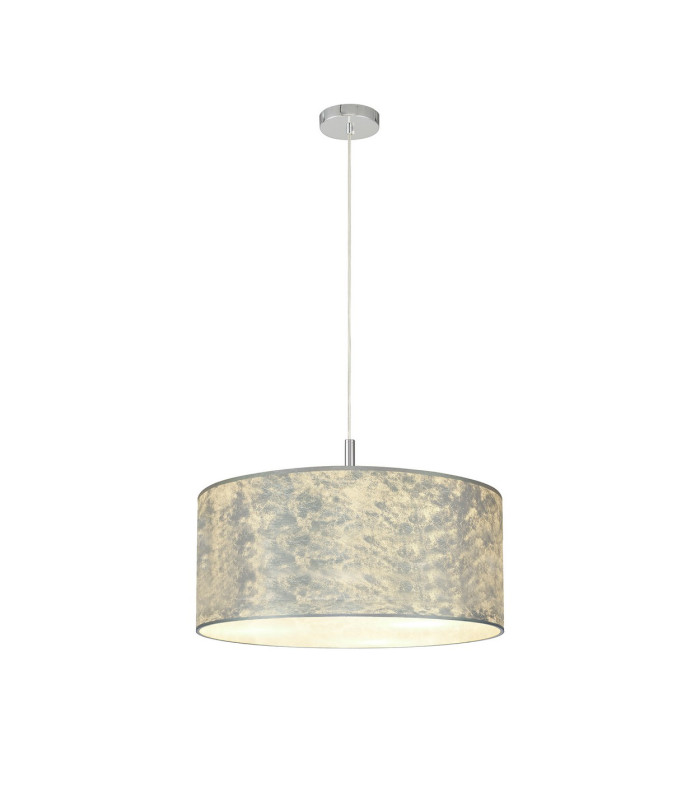 Baymont Polished Chrome 5 Light E27 Single Pendant With 60cm x 22cm Silver Leaf Shade-4