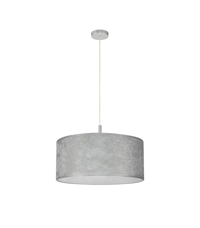 Baymont Polished Chrome 5 Light E27 Single Pendant With 60cm x 22cm Silver Leaf Shade-5