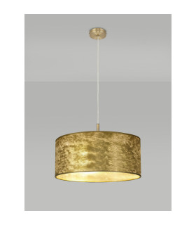 Baymont Antique Brass 5 Light E27 Single Pendant With 60cm x 22cm Gold Leaf Shade-2