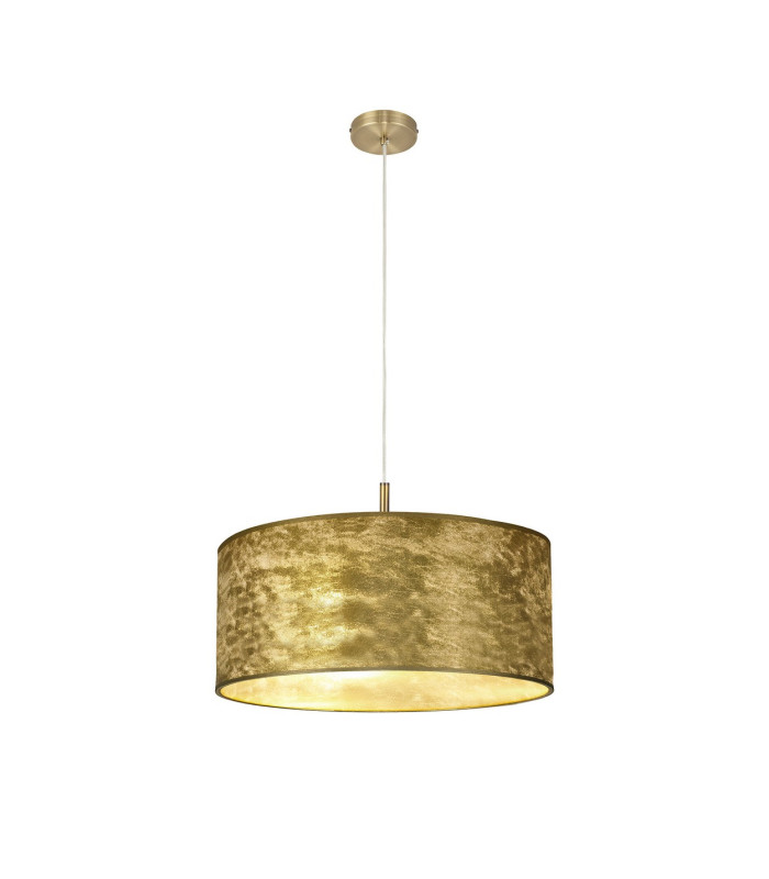 Baymont Antique Brass 5 Light E27 Single Pendant With 60cm x 22cm Gold Leaf Shade-4