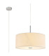 Baymont Polished Chrome 5 Light E27 Single Pendant With 60cm x 22cm Faux Silk Shade Ivory Pearl/White Laminate-1