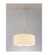 Baymont Polished Chrome 5 Light E27 Single Pendant With 60cm x 22cm Faux Silk Shade Ivory Pearl/White Laminate-2