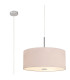Baymont Polished Chrome 5 Light E27 Single Pendant With 60cm x 22cm Dual Faux Silk Shade Nude Beige/Moonlight-1
