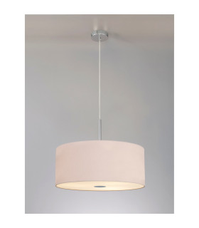 Baymont Polished Chrome 5 Light E27 Single Pendant With 60cm x 22cm Dual Faux Silk Shade Nude Beige/Moonlight-2