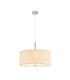 Baymont Polished Chrome 5 Light E27 Single Pendant With 60cm x 22cm Faux Silk Shade Ivory Pearl/White Laminate-4