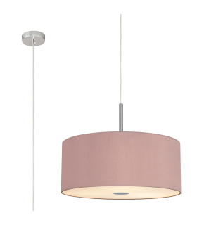 Baymont Polished Chrome 5 Light E27 Single Pendant With 60cm x 22cm x 22cm Dual Faux Silk Shade Taupe/Halo Gold-1