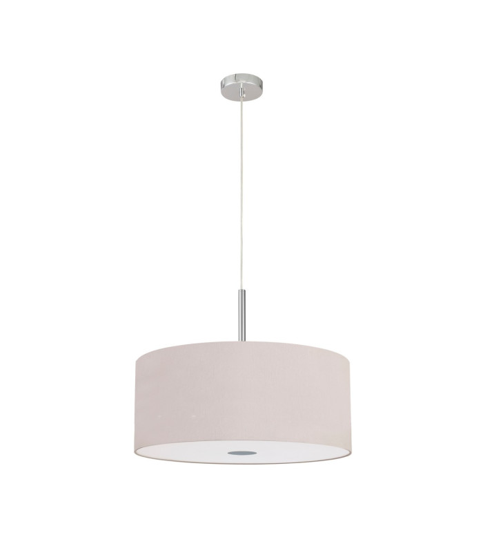 Baymont Polished Chrome 5 Light E27 Single Pendant With 60cm x 22cm Dual Faux Silk Shade Nude Beige/Moonlight-5