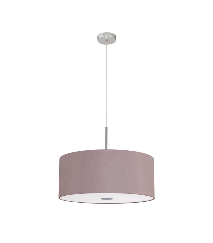 Baymont Polished Chrome 5 Light E27 Single Pendant With 60cm x 22cm x 22cm Dual Faux Silk Shade Taupe/Halo Gold-5