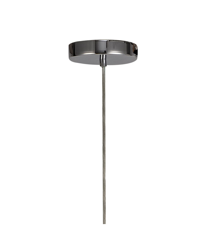 Baymont Polished Chrome 5 Light E27 Single Pendant With 60cm x 22cm x 22cm Dual Faux Silk Shade Taupe/Halo Gold-7