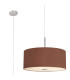 Baymont Polished Chrome 5 Light E27 Single Pendant With 60cm x 22cm Dual Faux Silk Shade Cocoa/Grecian Bronze-1