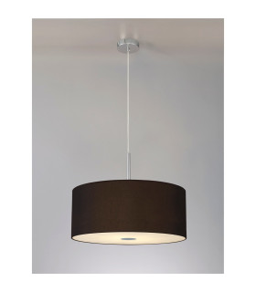Baymont Polished Chrome 5 Light E27 Single Pendant With 60cm x 22cm Dual Faux Silk Shade Black/Green Olive-2
